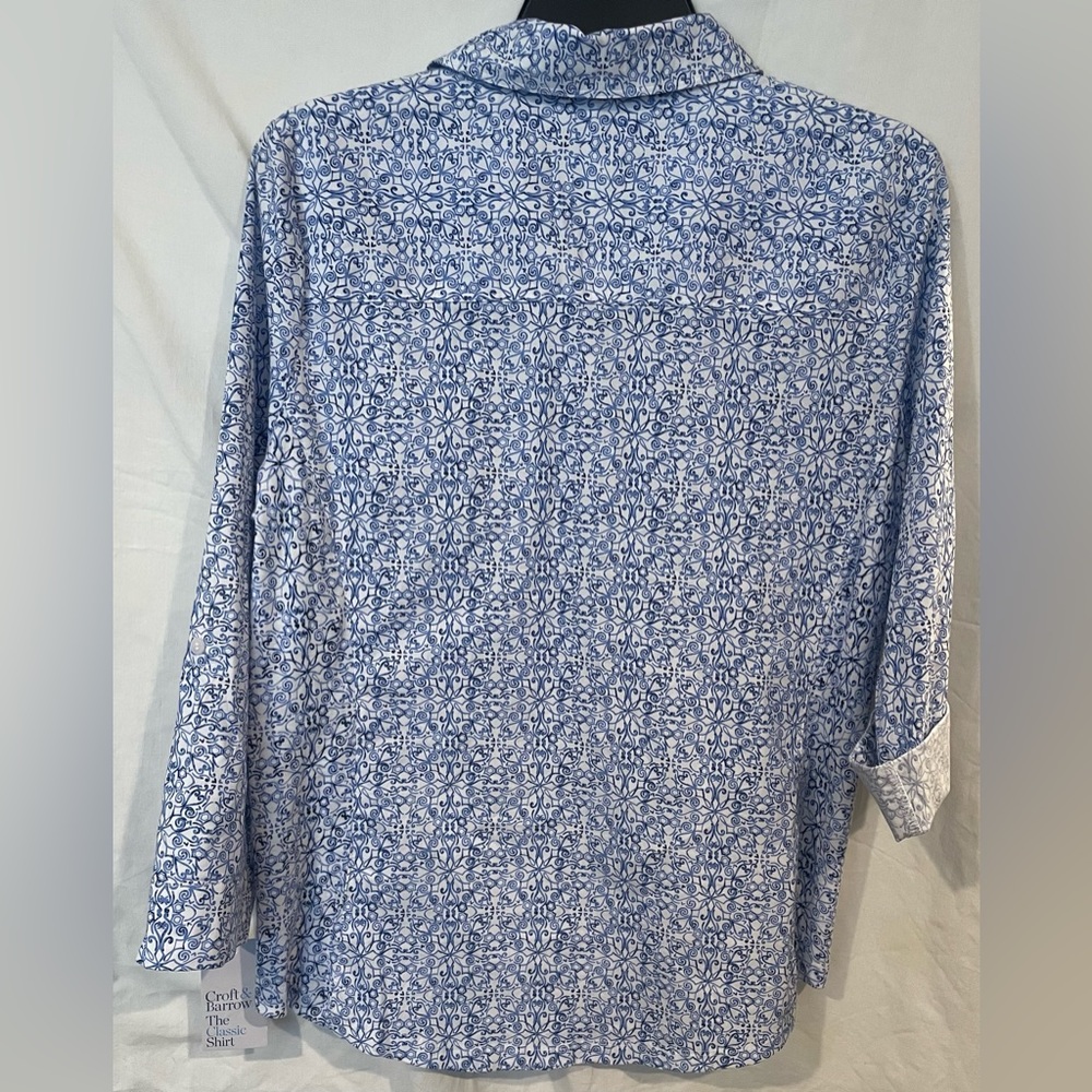 NWT Blue/White Croft & Barrow The Classic Shirt Size Small - Picture 2 of 6